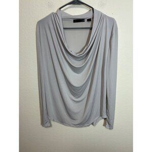 JW Style Blouse Boho Business Casual Office Professional Gray Size Large BD2